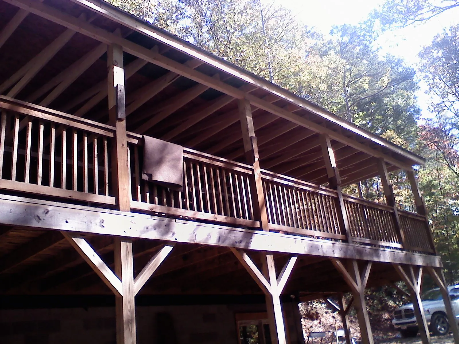 Timber framing under a new elevated porch and deck — Roof Leak Repair in Rodessa by Roofing Brothers